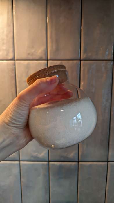 Фотография покупателя товара Сахарница «Бабл», 400 мл, 10×12 см, с пробковой крышкой, стекло - Фото 3