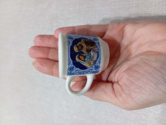 Фотография покупателя товара Кружка для святой воды новогодняя «Вертеп», 30 мл - Фото 1