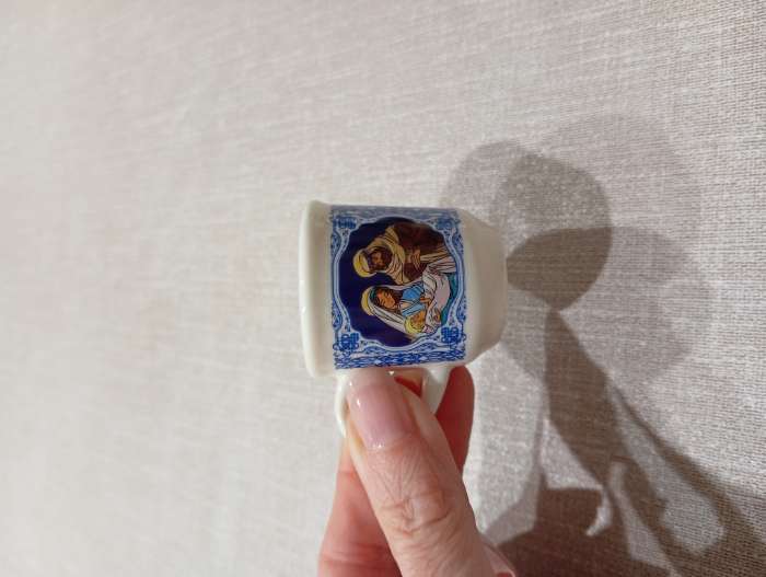 Фотография покупателя товара Кружка для святой воды новогодняя «Вертеп», 30 мл - Фото 4