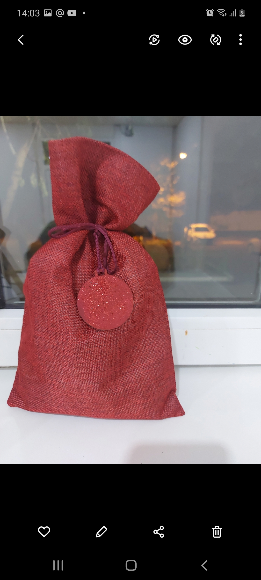 Фотография покупателя товара Холщовый мешочек для украшений, подарков и трав, текстиль «Эко», красный, 20×28 ±2 см - Фото 2