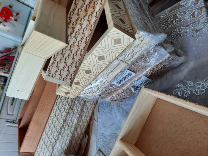 Фотография покупателя товара Кашпо деревянное, 27.5×20×4.5 см "Поздравляю", 2 отдела, гравировка - Фото 4