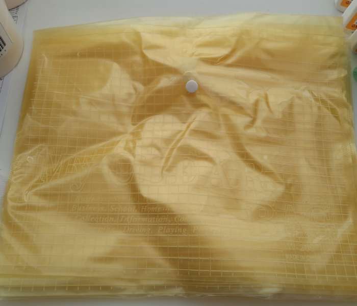 Фотография покупателя товара Папка-конверт на кнопке, А4, 80 мкм, Calligrata "Клетка", тонированная, жёлтая - Фото 1
