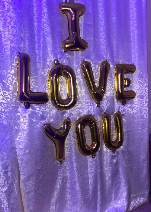 Фотография покупателя товара Шар фольгированный 16" «Я люблю тебя», прописные буквы, цвет золотой
