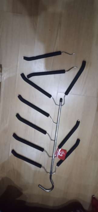 Фотография покупателя товара Плечики - вешалки для одежды многоуровневая Доляна, 40×50 см, цвет чёрный - Фото 6