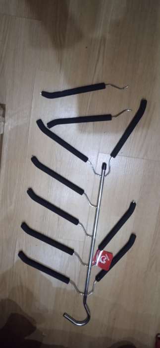 Фотография покупателя товара Плечики - вешалки для одежды многоуровневая Доляна, 40×50 см, цвет чёрный - Фото 5