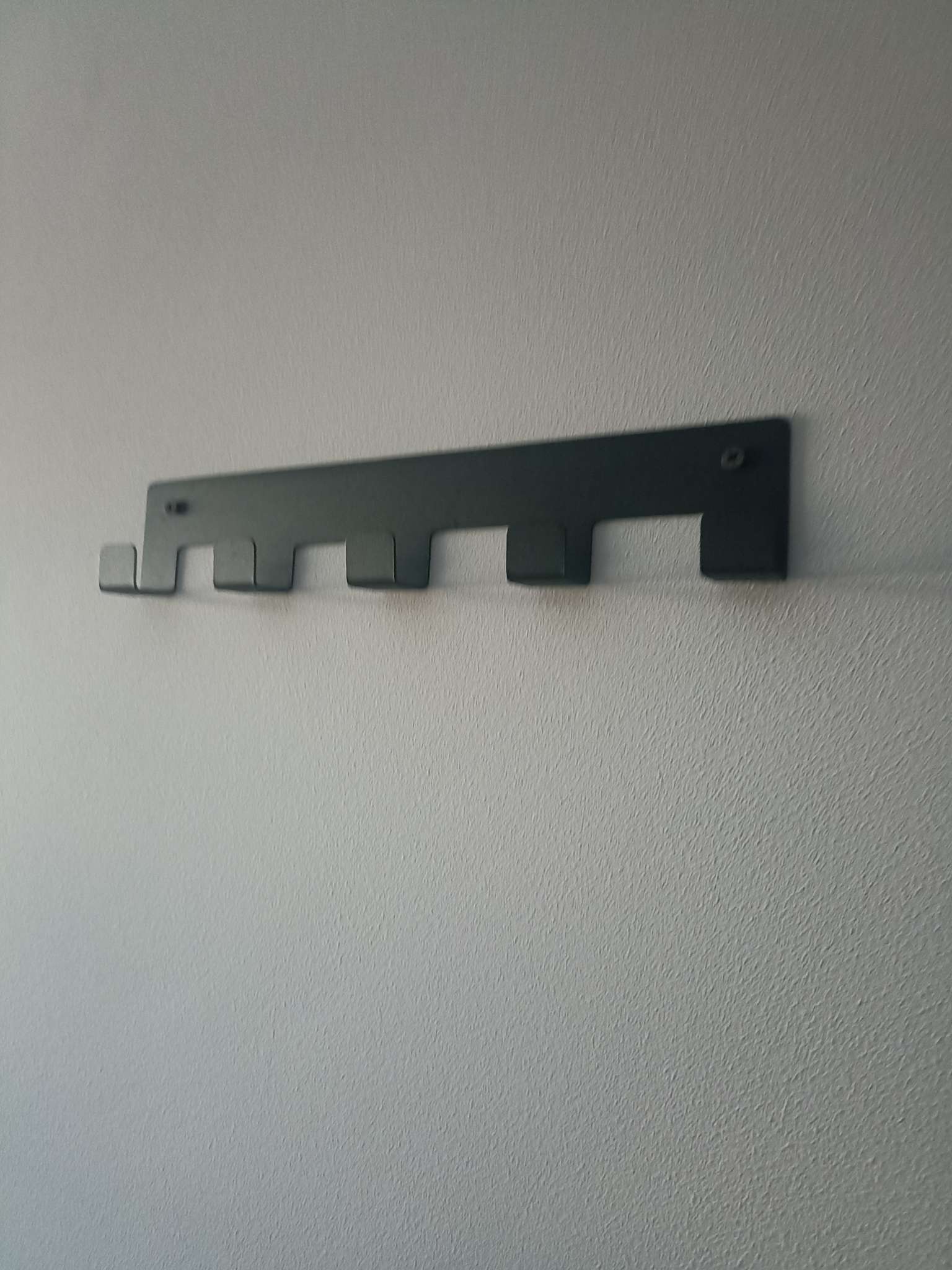 Фотография покупателя товара Вешалка настенная, 5 крючков, чёрная - Фото 1