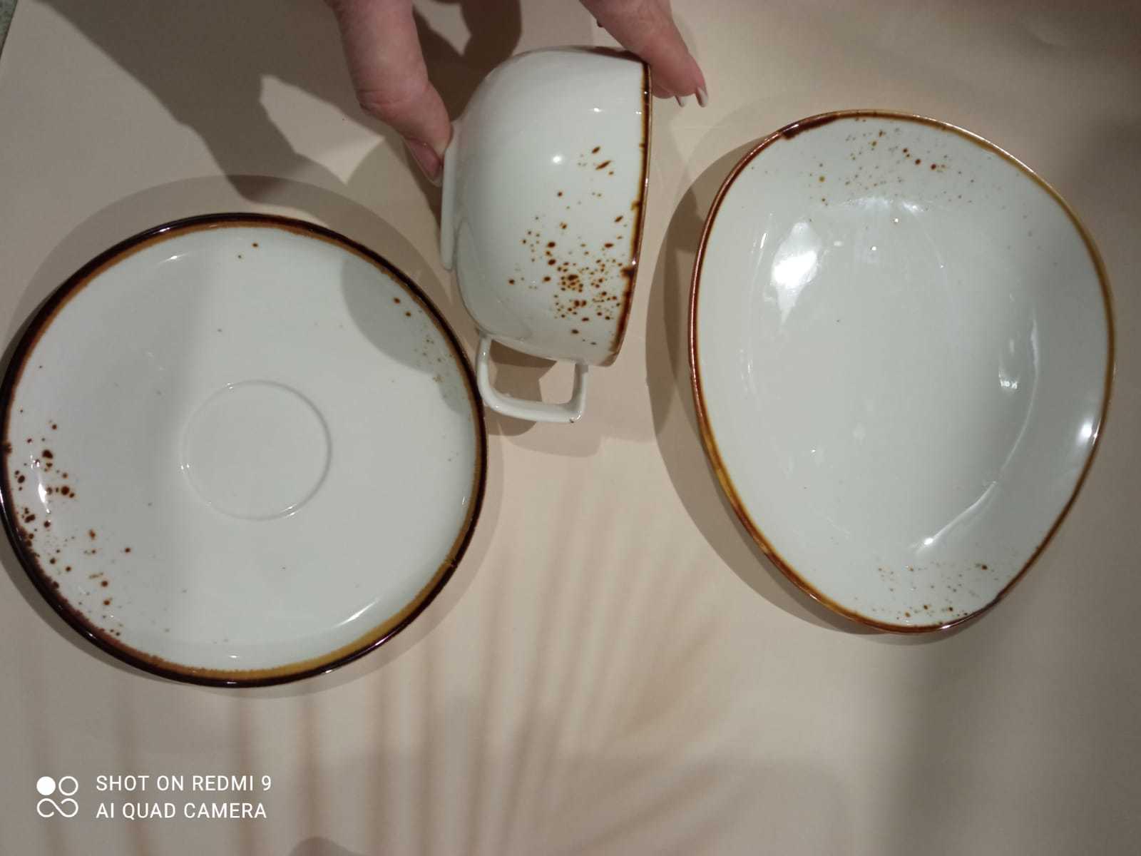 Фотография покупателя товара Чайная пара фарфоровая Magistro «Церера», 2 предмета: чашка 250 мл, блюдце d=16,3 см, цвет оранжевый - Фото 9