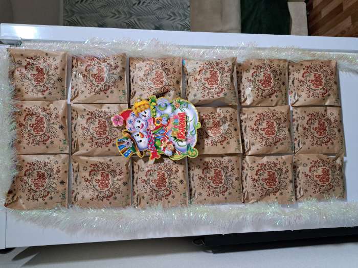 Фотография покупателя товара Конверт для сладостей, крафт, «С Новым годом», 14×16 см - Фото 1