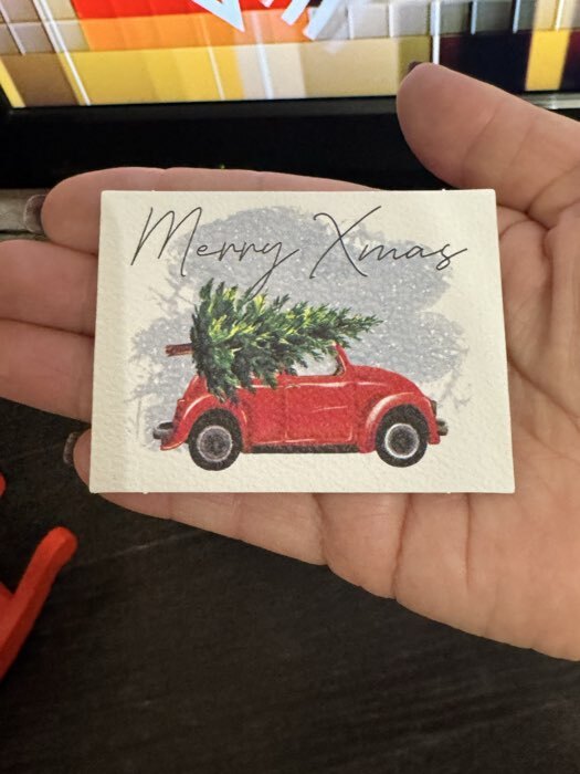 Фотография покупателя товара Открытка С Новым годом на акварельном картоне «Счастливого рождества», 8×6 см - Фото 1