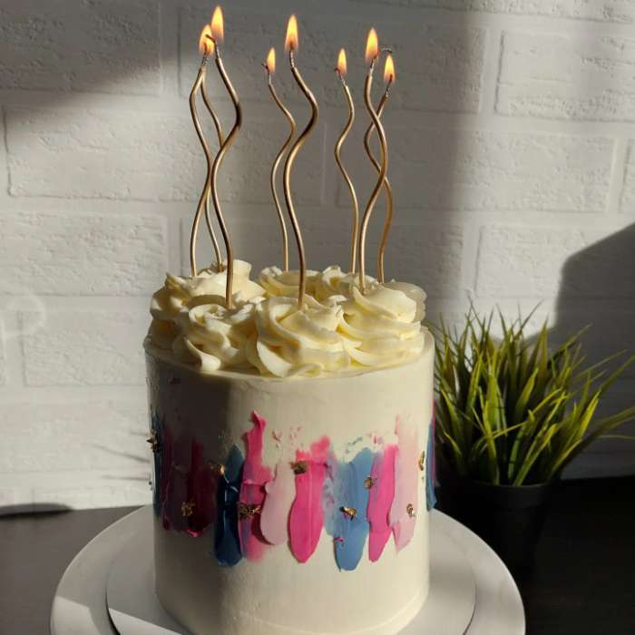 Фотография покупателя товара Свечи для торта витые "Серпантин", 10 шт, коктейльные, золотистые, 15 см - Фото 10