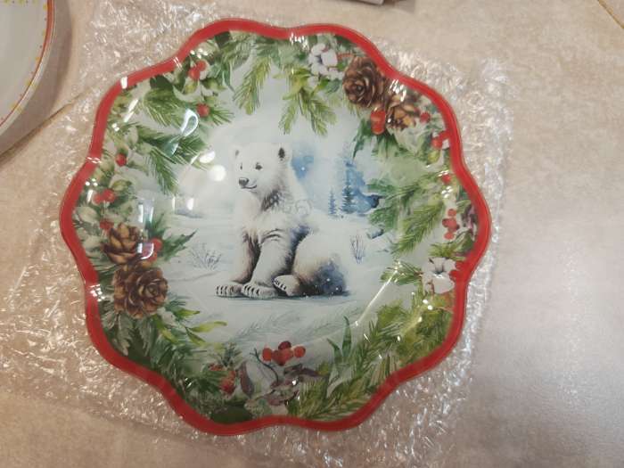 Фотография покупателя товара Тарелка новогодняя плоская «Лесная сказка», d=23 см - Фото 2