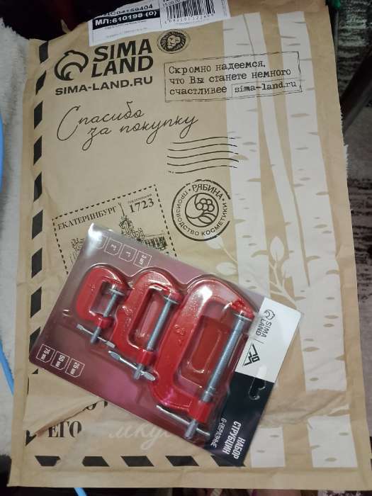 Фотография покупателя товара Набор струбцин G-образных ЛОМ, 1-2-3" (25-50-75 мм), 3 шт. - Фото 1