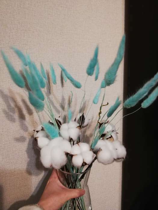 Фотография покупателя товара Сухоцветы «Лагурус», набор 30 шт., цвет голубой - Фото 20
