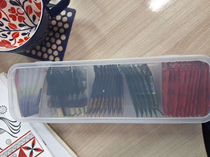 Фотография покупателя товара Органайзер для хранения мелочей, 5 секций, 28×9×7 см, прозрачный - Фото 2