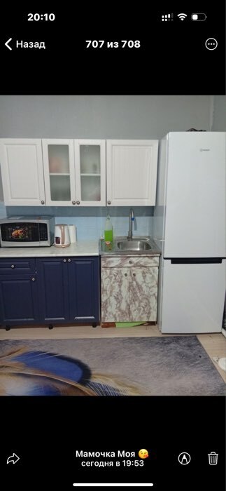 Фотография покупателя товара Кухня прямая «Хозяюшка», со столешницей, 1800×600 мм, цвет акация белая/деним - Фото 1