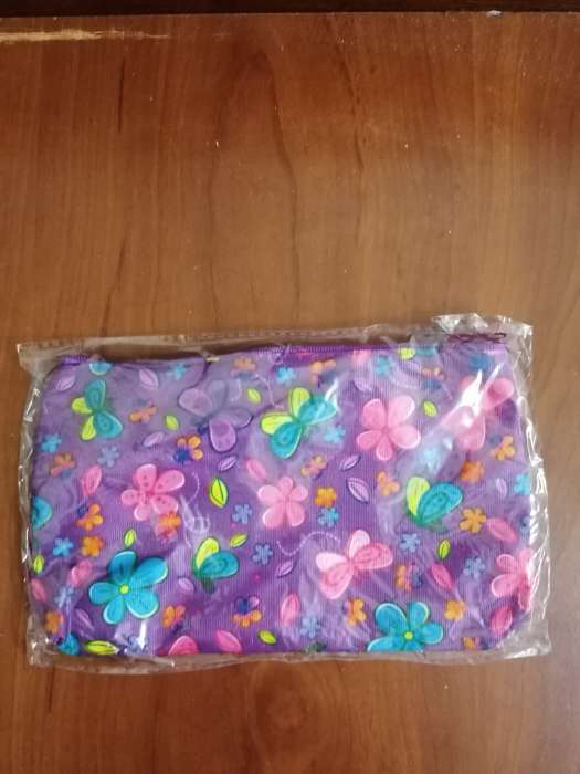 Фотография покупателя товара Косметичка на молнии, цвет фиолетовый/разноцветный - Фото 1