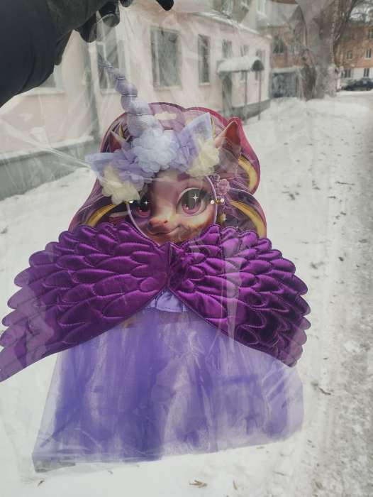 Фотография покупателя товара Карнавальный костюм «Нежный единорожек» юбка, ободок, крылья, фиолетовый - Фото 1
