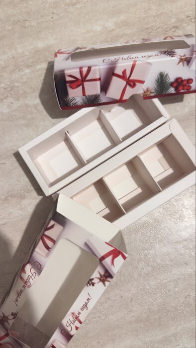 Фотография покупателя товара Коробка под 3 конфеты, «Новогодние подарки», 13×5×3.3 см - Фото 5