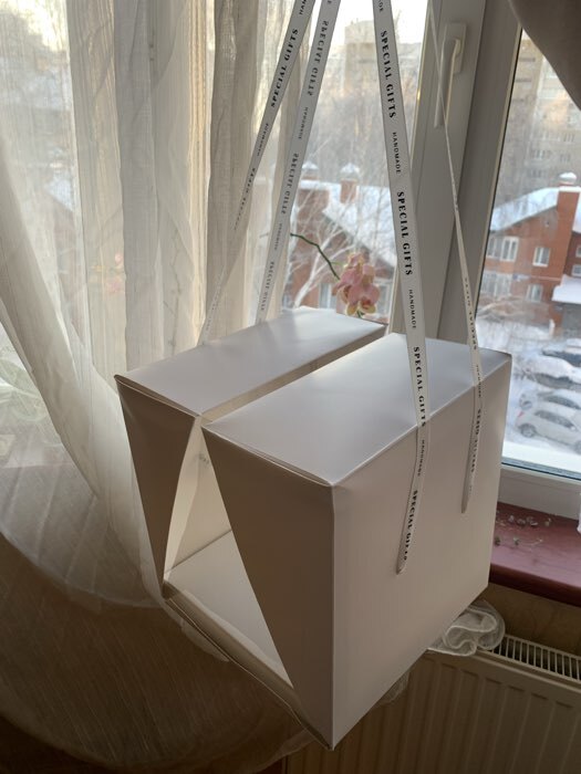 Фотография покупателя товара Коробка под бенто - торт с ленточками, белая, 25×25×27 см - Фото 1