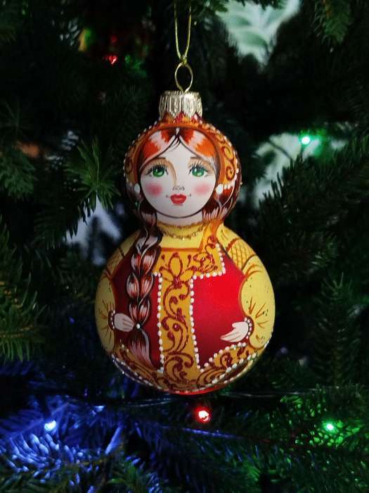 Фотография покупателя товара Ёлочное украшение «Девочка в русском сарафане» h=10 см - Фото 1