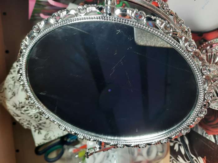 Фотография покупателя товара Зеркало настольное, двустороннее, с увеличением, зеркальная поверхность 11 × 15,5 см, цвет серебристый