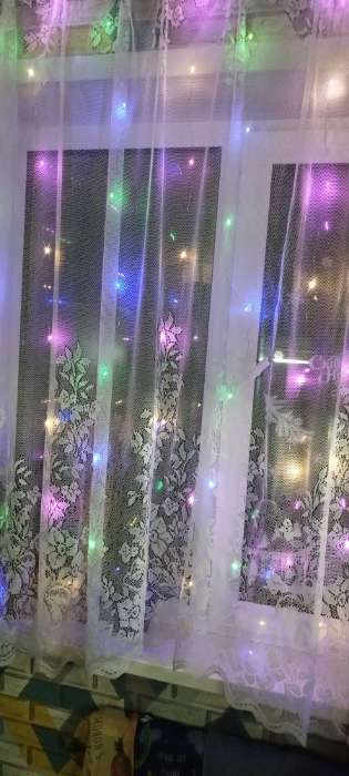 Фотография покупателя товара Гирлянда «Занавес» 1.6×1.6 м, роса, IP20, серебристая нить, 160 LED, свечение белое, 8 режимов, 220 В - Фото 1