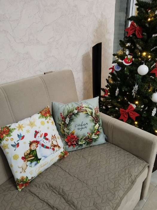 Фотография покупателя товара Подушка декоративная новогодняя «Этель С Новым Годом», 40×40 см, велюр - Фото 1