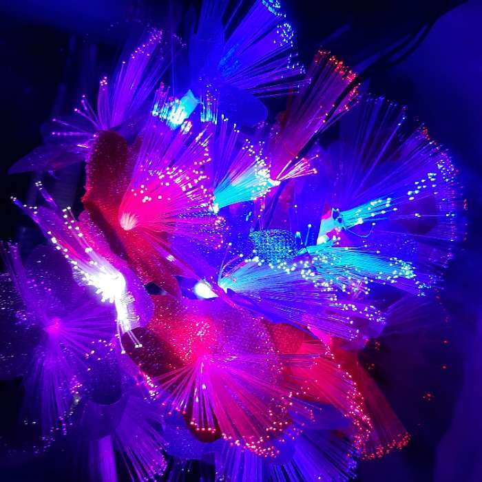 Фотография покупателя товара Гирлянда «Нить» 4.5 м с насадками «Цветы», IP44, тёмная нить, 30 LED, свечение белое, 2 режима, солнечная батарея