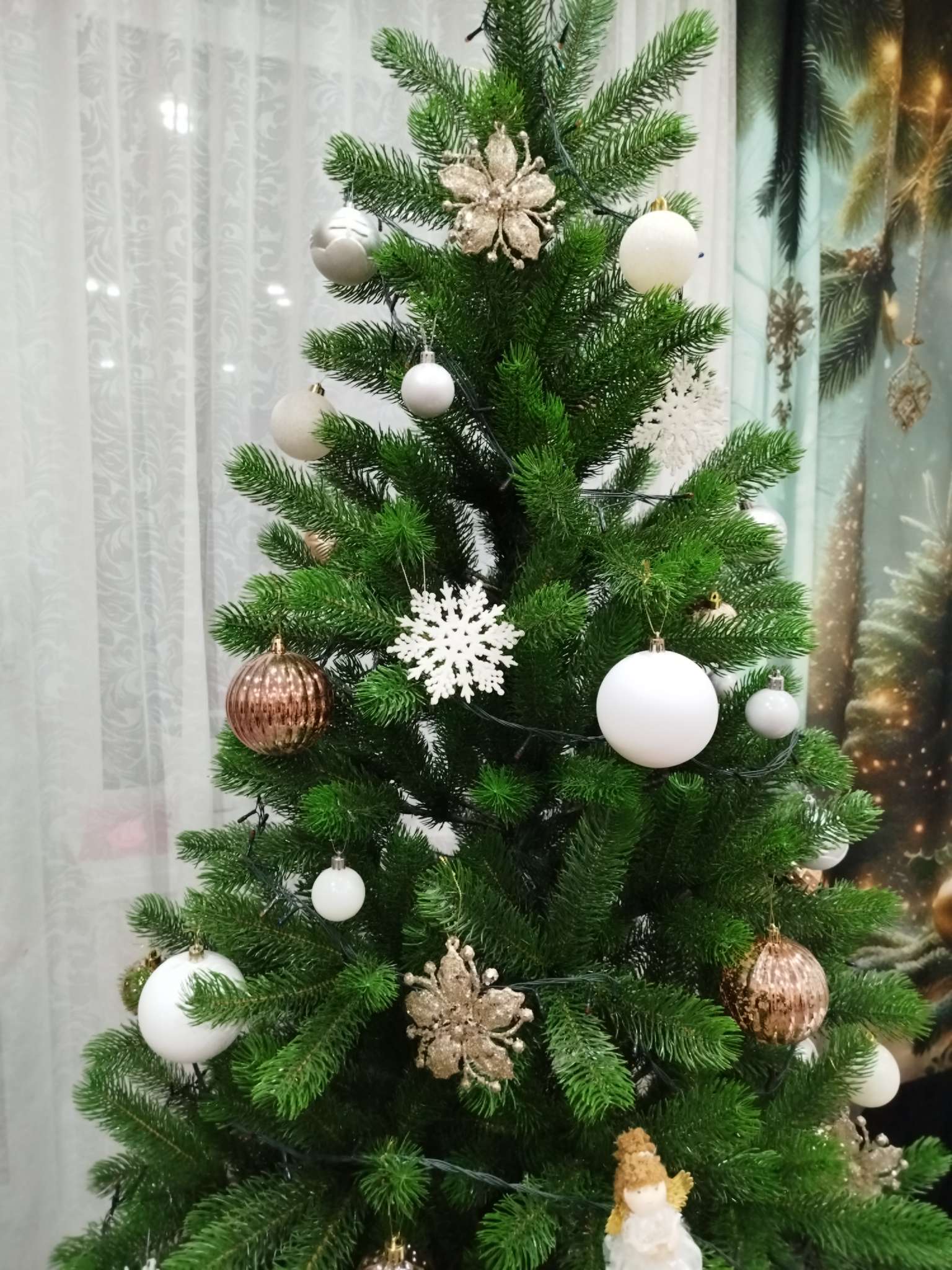 Фотография покупателя товара Ёлочные игрушки 3 шт. «Зимнее волшебство. Сияющая глазурь» пластик, 9.5×9.5 см, золото - Фото 2