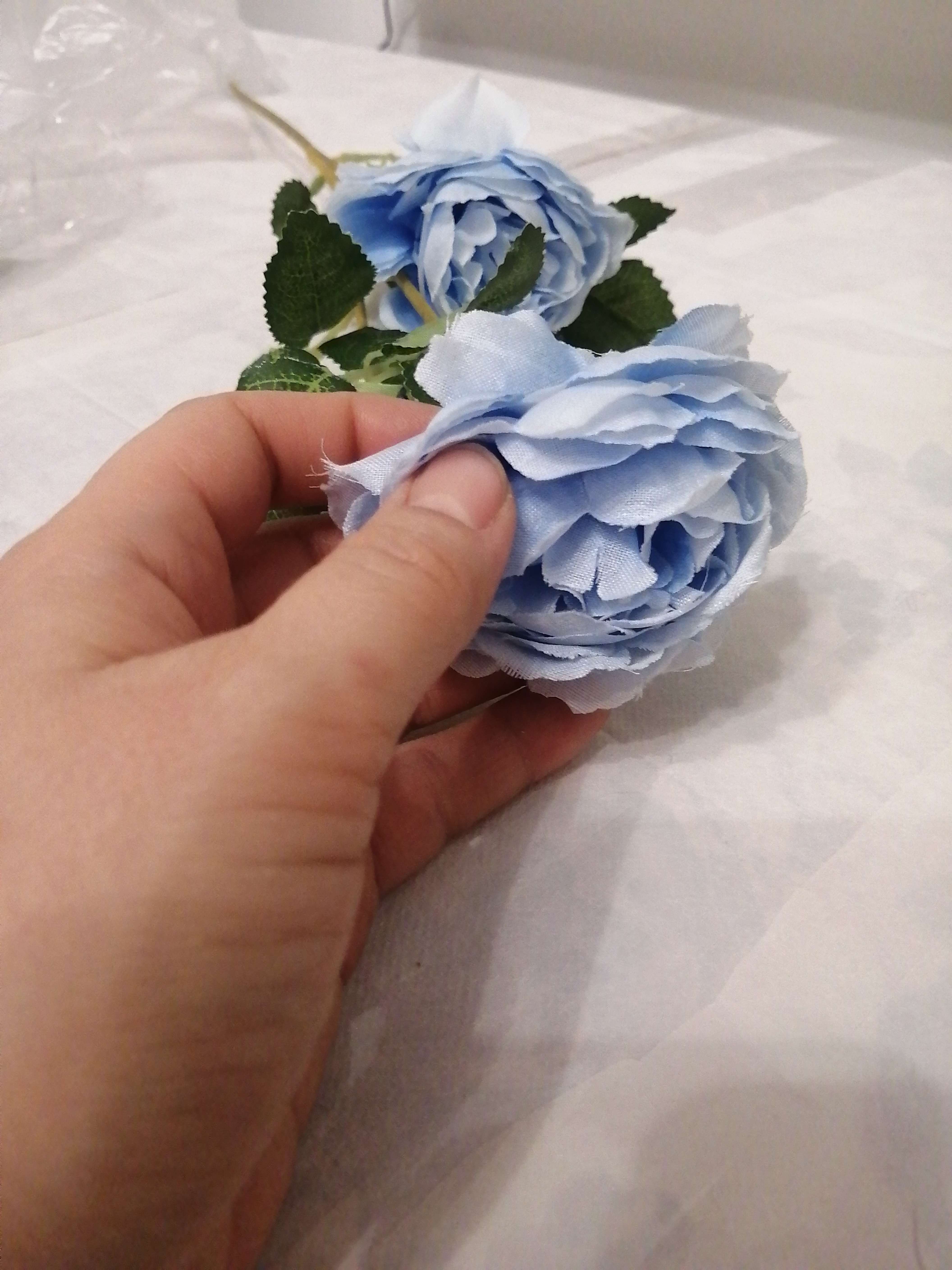 Фотография покупателя товара Цветы искусственные "Роза терция" 8х60 см, голубой микс - Фото 3