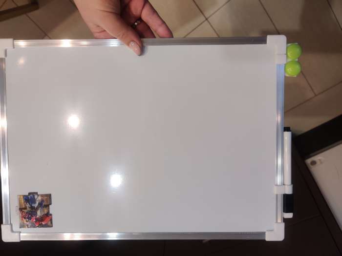 Фотография покупателя товара Доска магнитная двусторонняя, 36 × 25 см, маркер и магниты в наборе, без креплений, МИКС - Фото 1