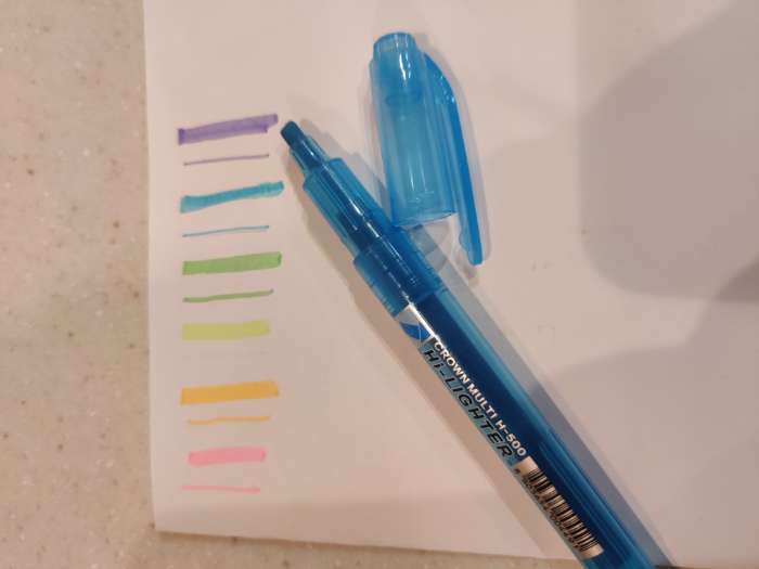 Фотография покупателя товара Набор маркеров текстовыделителей 6 цветов, 4.0 мм, Crown - Фото 1