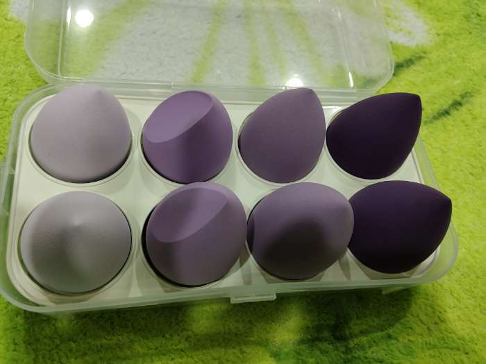 Фотография покупателя товара Спонжи для макияжа, набор - 8 шт., увеличиваются при намокании, фиолетовые - Фото 23