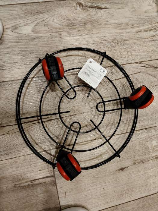 Фотография покупателя товара Подставка для цветов на колёсиках Доляна, 34×34×10 см, цвет чёрный - Фото 5