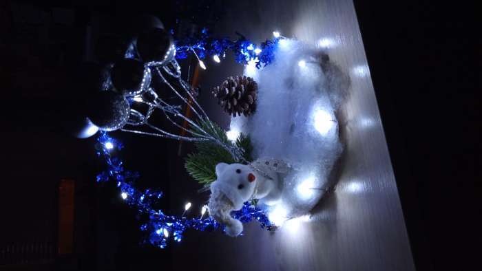 Фотография покупателя товара Гирлянда «Мишура» 1 м, роса, IP20, серебристая нить, 20 LED, от батареек CR2032×2, свечение мульти - Фото 1