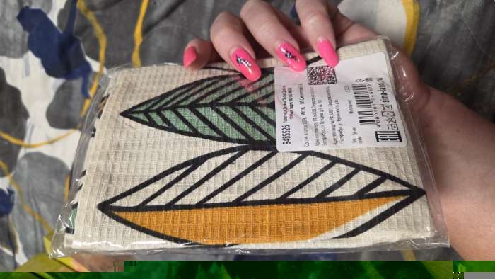 Фотография покупателя товара Набор полотенец Доляна «Будь позитивным», 28×46 см - 4 шт., 100% хлопок, вафля 160 г/м² - Фото 3