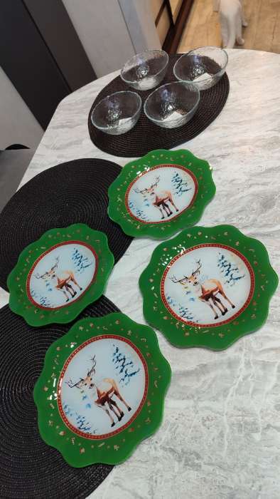 Фотография покупателя товара Тарелка новогодняя плоская «Лесная сказка», d=23 см - Фото 1