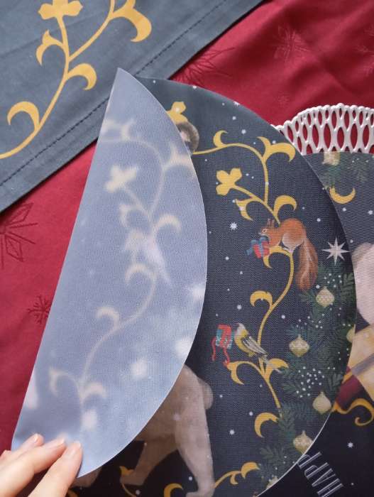 Фотография покупателя товара Набор салфеток сервировочных на стол «Этель» Happy and year, 4 шт., чёрные, круглые, d=30 см - Фото 2