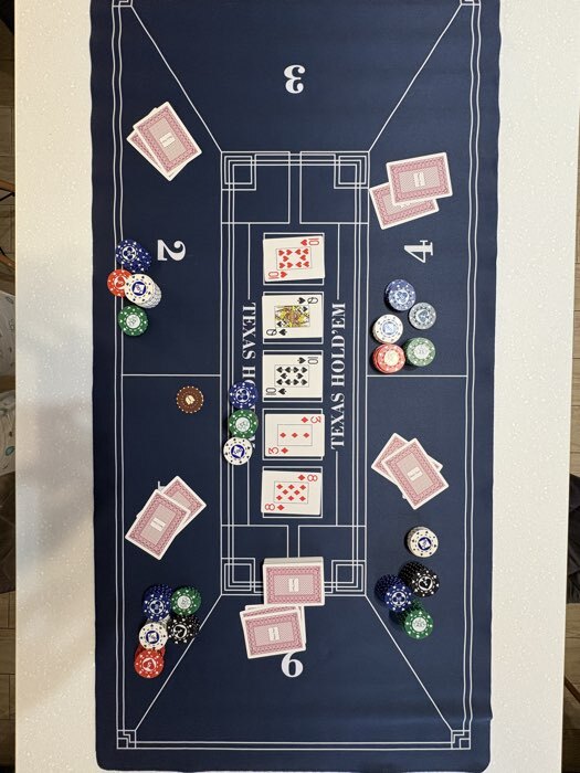 Фотография покупателя товара Сукно для покера, прорезиненное, 120×60 см, толщина 3 мм, синее - Фото 1