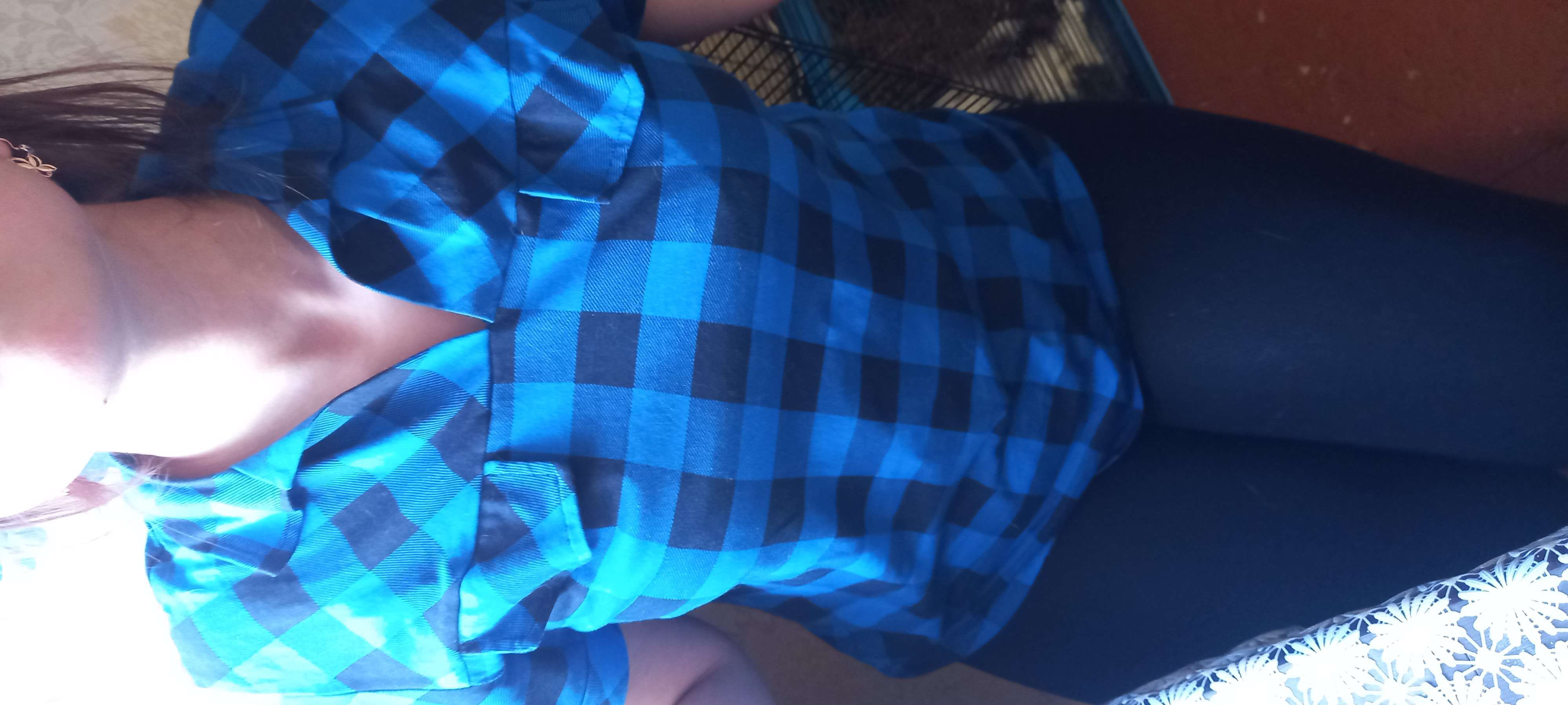 Фотография покупателя товара Рубашка женская «Катрин» цвет синий, размер 56 - Фото 4
