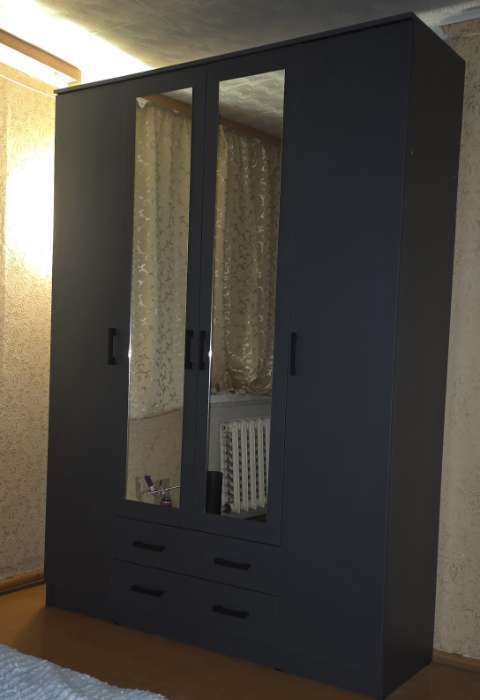 Фотография покупателя товара Шкаф четырехстворчатый «Квадро», 1600×487×2200 мм, цвет белый - Фото 2