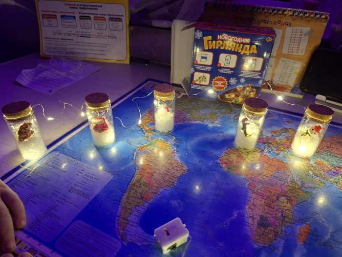 Фотография покупателя товара Набор для опытов «Новогодняя гирлянда», снежинки и снег - Фото 2