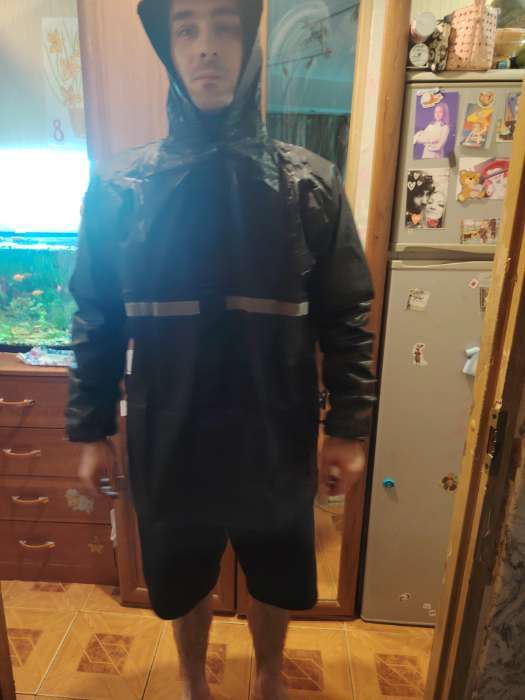 Фотография покупателя товара Дождевик - костюм, взрослый, р. 50-54, чёрный - Фото 6