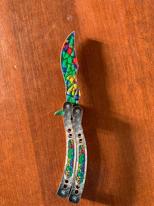 Фотография покупателя товара Сувенир деревянный «Нож Бабочка» разноцветный - Фото 1