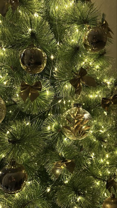 Фотография покупателя товара Ёлочные игрушки «Фиеста», шары новогодние, d=8 см, набор 2 шт., веточка, золото - Фото 2