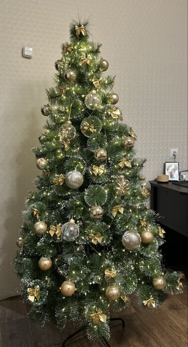 Фотография покупателя товара Ёлочные игрушки 12 шт. «Зимнее волшебство. Бантик» пластик, 5 см, золото - Фото 1