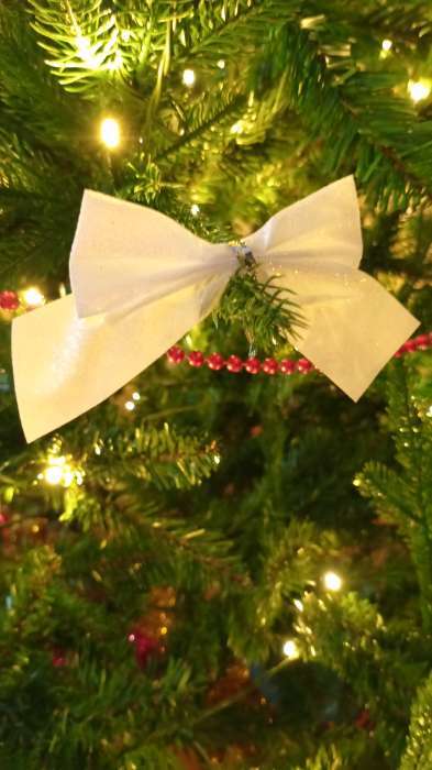 Фотография покупателя товара Ёлочные игрушки 12 шт. «Бантик» 9 см, белый - Фото 1