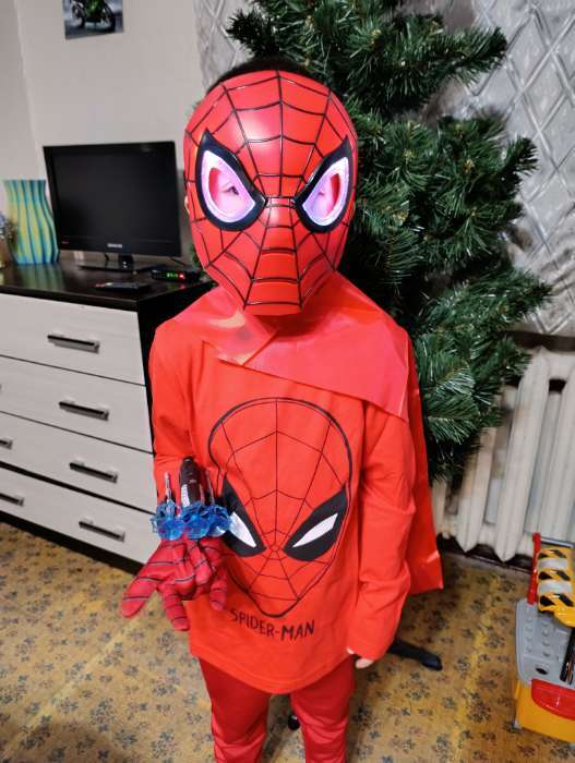 Фотография покупателя товара Лонгслив для мальчика KAFTAN «Паучок», размер 34 (122-128 см), ярко-красный - Фото 2