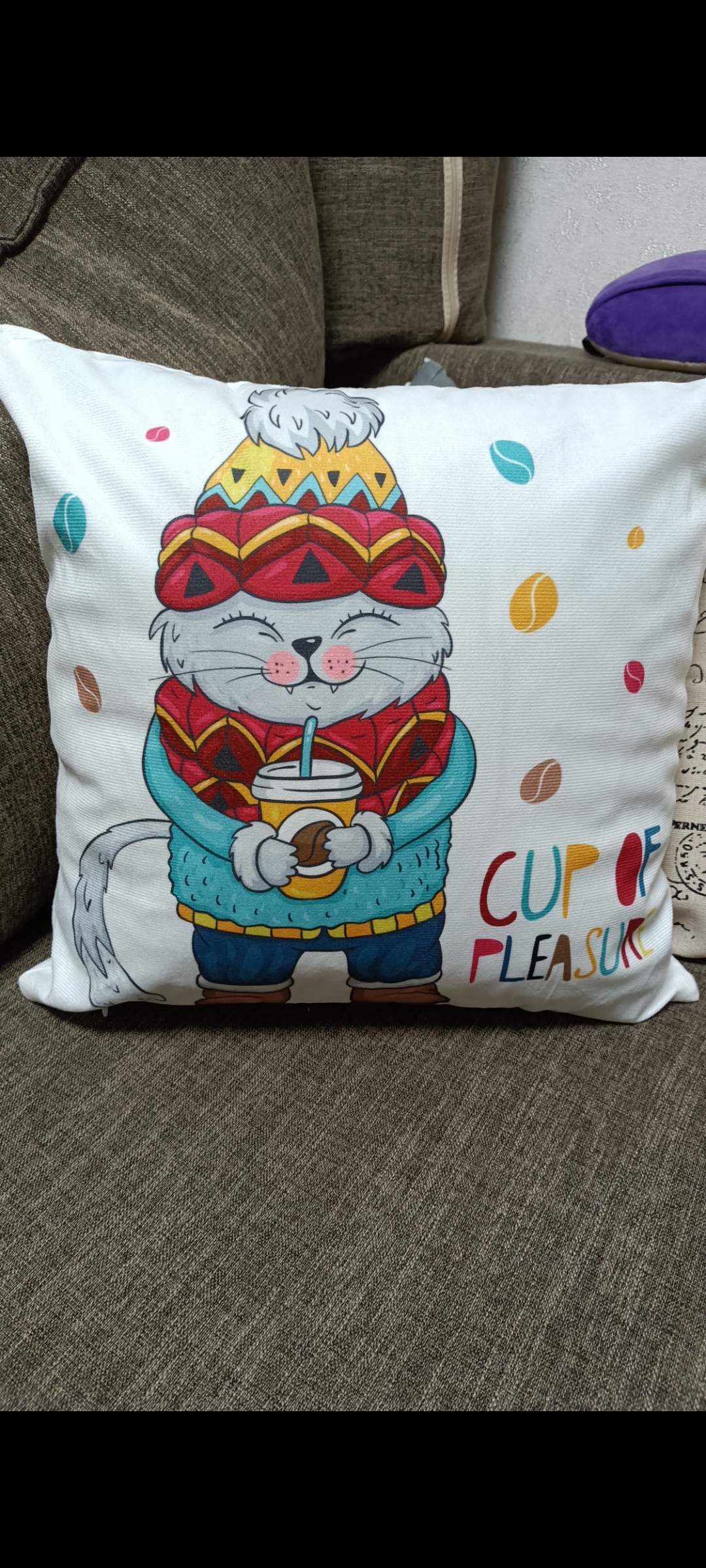 Фотография покупателя товара Чехол на подушку Крошка Я Cup of pleasure 40 х 40 см, 100% п/э - Фото 1