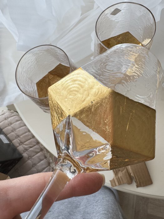 Фотография покупателя товара Бокалы для Magistro «Дарио», 500 мл, 10×25 см, набор 6 шт., стекло, золотистые - Фото 6